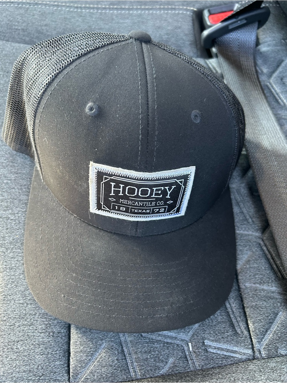 Hooey Black Patch Trucker Hat with White Logo